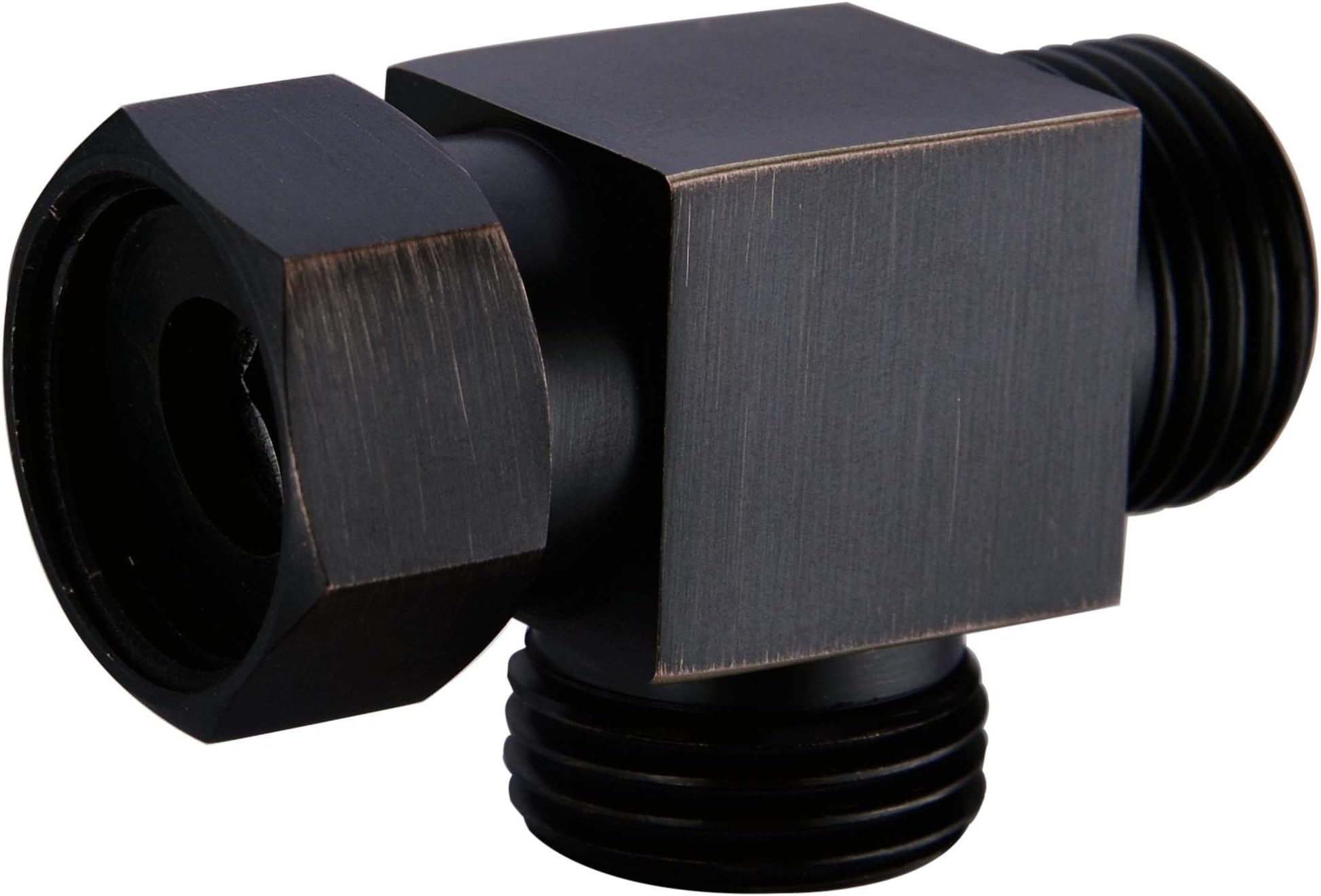 1/2" Brass Bronze 3 Way Diverter, Hose Fitting Tee, T Shape Adapter Connector for Angle Valve Hose, Bath Shower Arm, Toilet Bidet Sprayer Faucet, Oil Rubbed Bronze Finished