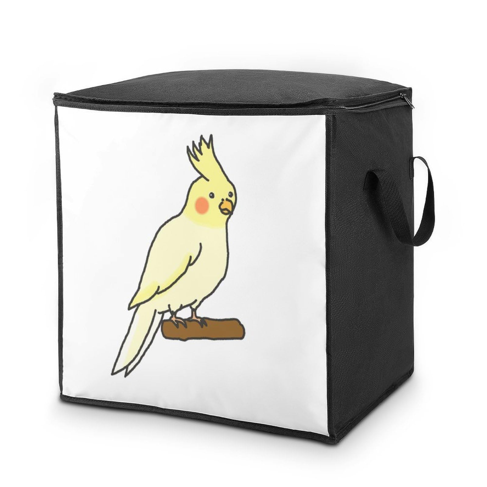 Lyfthologen 70L Storage Bags, Cute Cockatiel Storage Box with Lid Zipper And Handles, Clothes Bags for Quilt, Blankets, Bedding