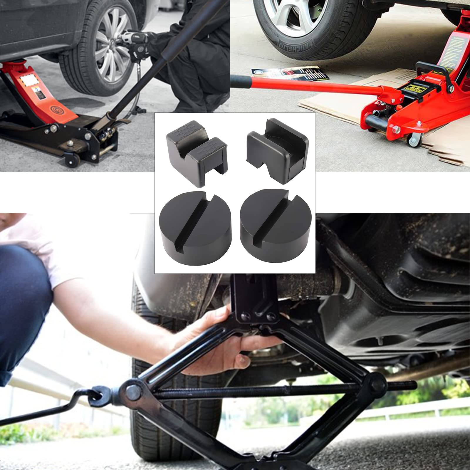 Lot De 4 Adaptateurs Cric En Caoutchouc YSSHUI - Support Universel Pour Véhicules 2-4 Tonnes