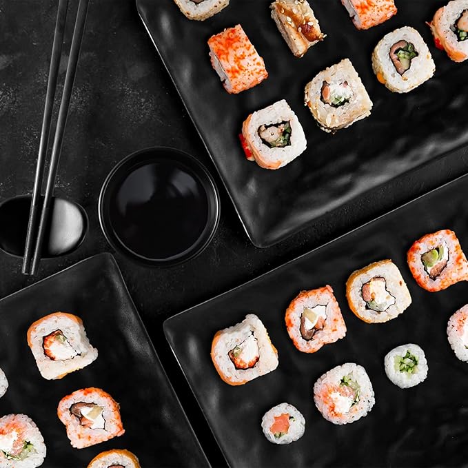 Juego de 16 Platos Sushi Didaey, 4 Platos, 4 Salseros, 4 Pares Palillos y Soportes miniatura 5