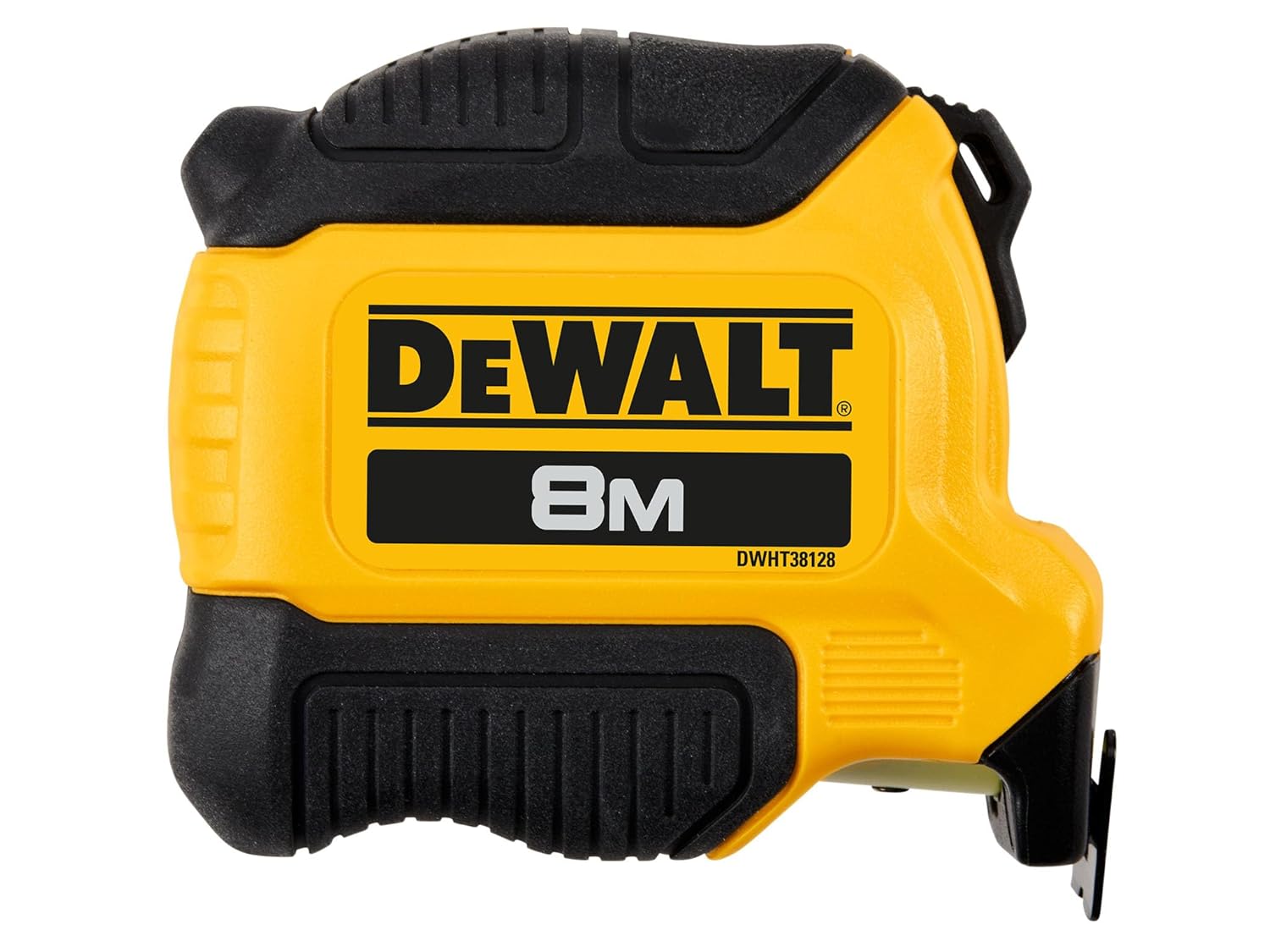 DeWALT Compact Series Tape Measure 8m (Width 28mm) (Metric Only) 3m of Extended Reach Allows Easy one Person Work Finger Brake for Ultimate Blade Control Accuracy: EC Class II