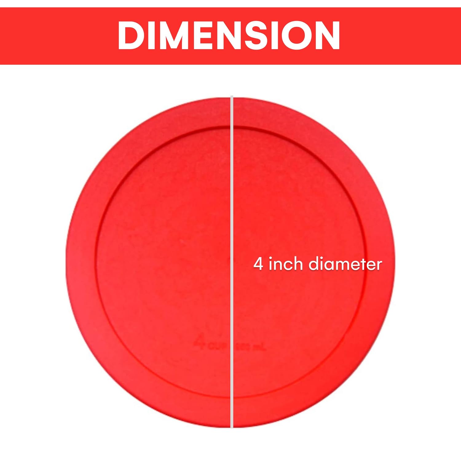 Wood Grip - Lids for Pyrex and Anchor Round Glass Containers - Lids For Pyrex Glass Containers - Replacement Lids (Red, 2 Cups, 6 Pack) image 2