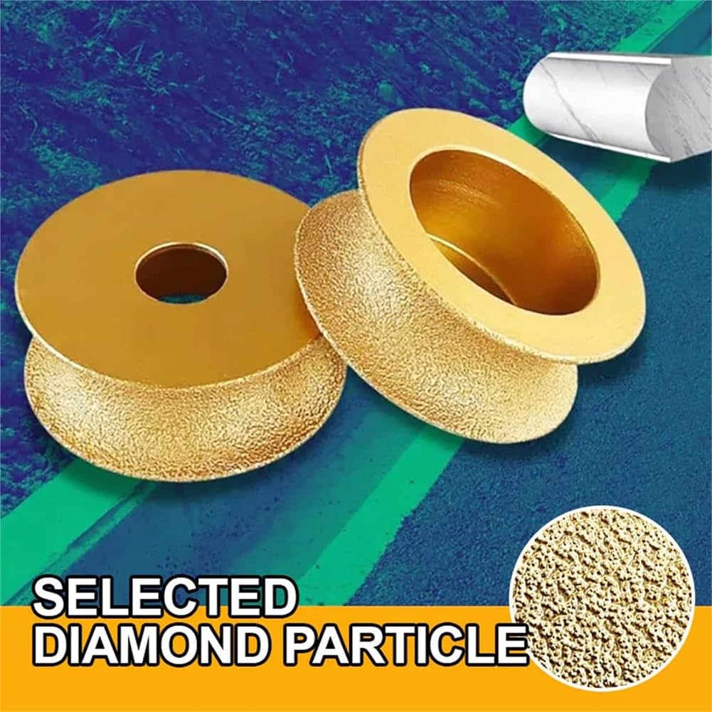 Meule Diamantée de Bord, Meule Diamantée Manuelle à Profil de 3 Pouces, Meule Diamantée Ronde Brasée Sous Vide à Sec (10 Mm)