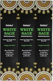 Incenso Goloka Massala Sálvia Branca White Sage 3un.15g