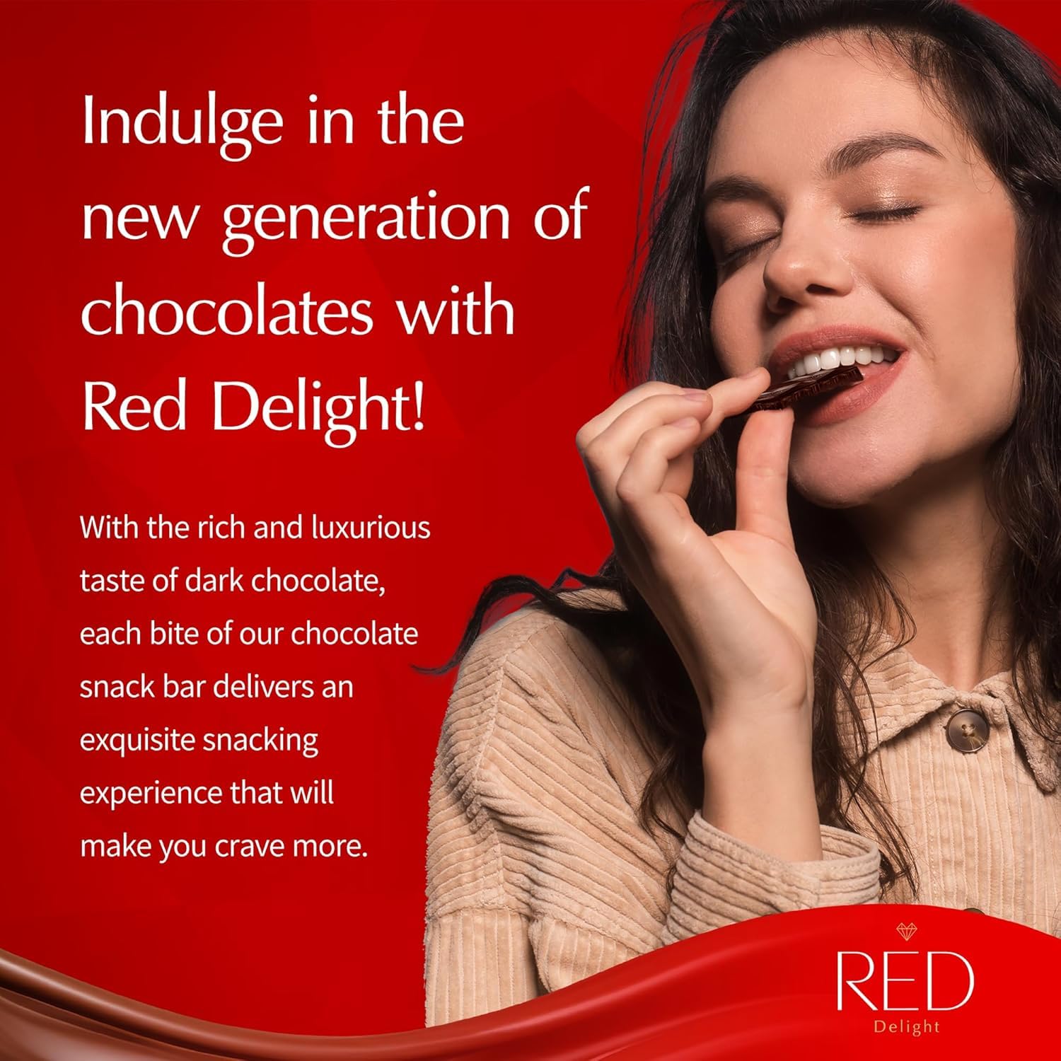 RED Delight®™ 100 Piece Chocolate Gift Box (100 Piece Gift Box w/Bite Size Bars, Dark Chocolate)
