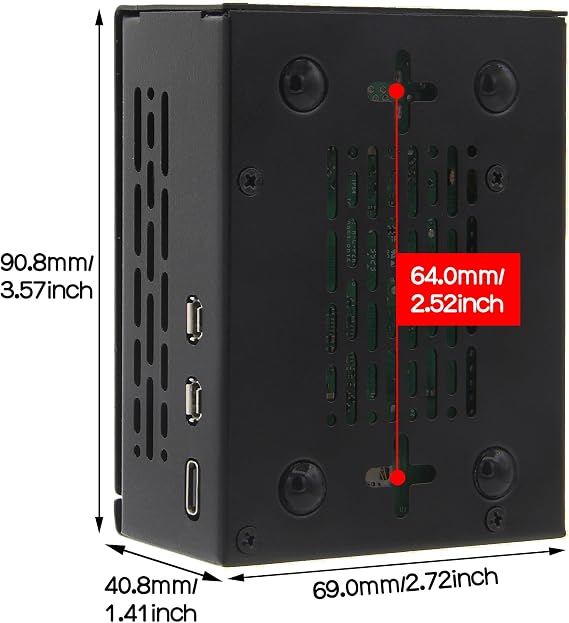 Geekworm PCIe Metal Case P579 for Raspberry Pi 5 Support Top M.2 NVMe HAT X1001/X1004/X1003/X1015/X1000 & Raspberry Pi 5 Active Cooler
