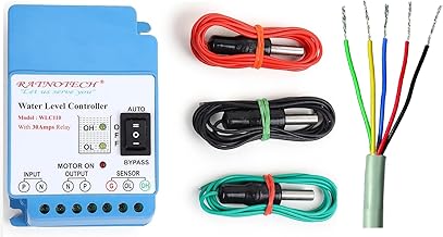WLC 110 Single Phase Automatic Water Level Controller with Sensors | 30A Relay | Water Tank Motor Auto ON/OFF Controller with 5 Core Copper Wire 20m