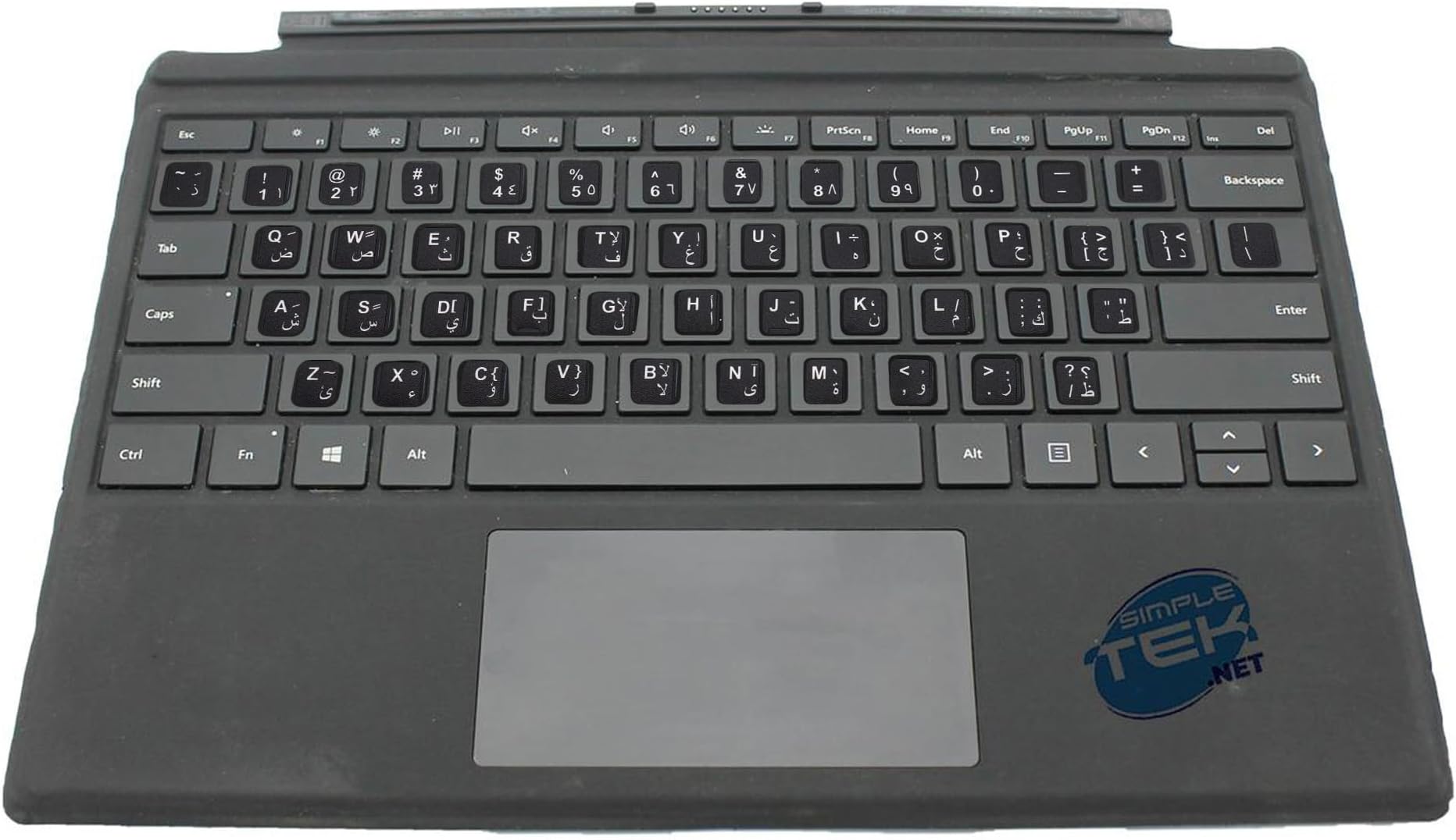 SIMPLETEK - Backlit Magnetic Keyboard - QWERTY Stickers Layout Arabic SA Pre-applied | Compatible with Surface Pro 3 4 5 6 7 (Refurbished)