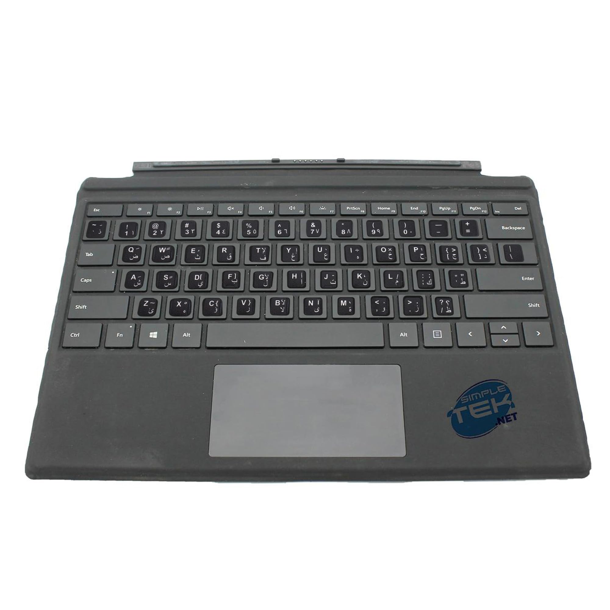 SIMPLETEK - Backlit Magnetic Keyboard - QWERTY Stickers Layout Arabic SA Pre-applied | Compatible with Surface Pro 3 4 5 6 7 (Refurbished)