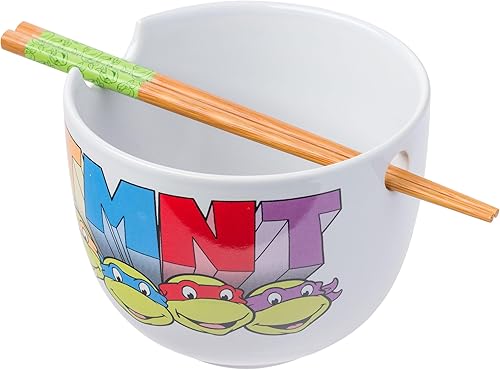 Miniatura 24 de Silver Buffalo The Powerpuff Girls Girl Power Featuring Blossom, Bubbles, and Buttercup Ceramic Ramen Noodle Rice Bowl with Chopsticks, Microwave