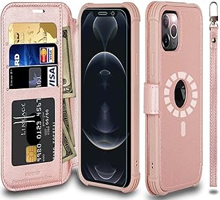 VANAVAGY iPhone 13 Pro Max Case Wallet,Leather Magnetic Flip Folio Strap Shockproof Phone Cover[Screen Protector Included][Support Magsafe Charging]with RFID Block Card Holder for iPhone 13 Pro Max 5G