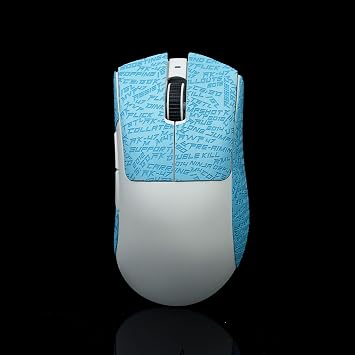 Grip Tape for Razer Deathadder V3 Pro - Anti-Slip,Enhanced Control, Suck Sweat,Soft Leather,Improves FPS Gaming Grip [Pre-Cut] CS Letter Blue 0.3mm