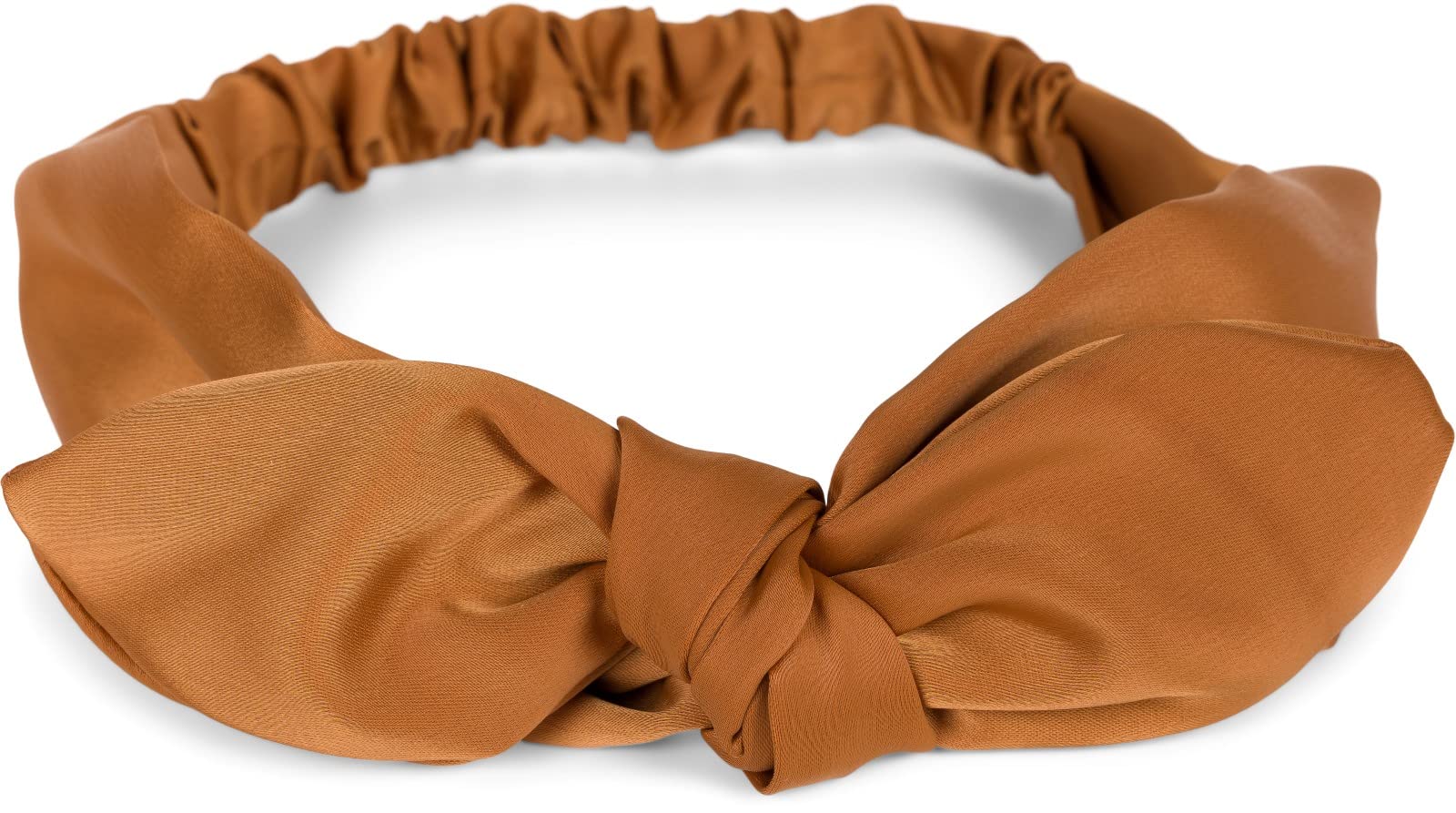 styleBREAKER Haarband Einfarbig mit Schleife, Cognac