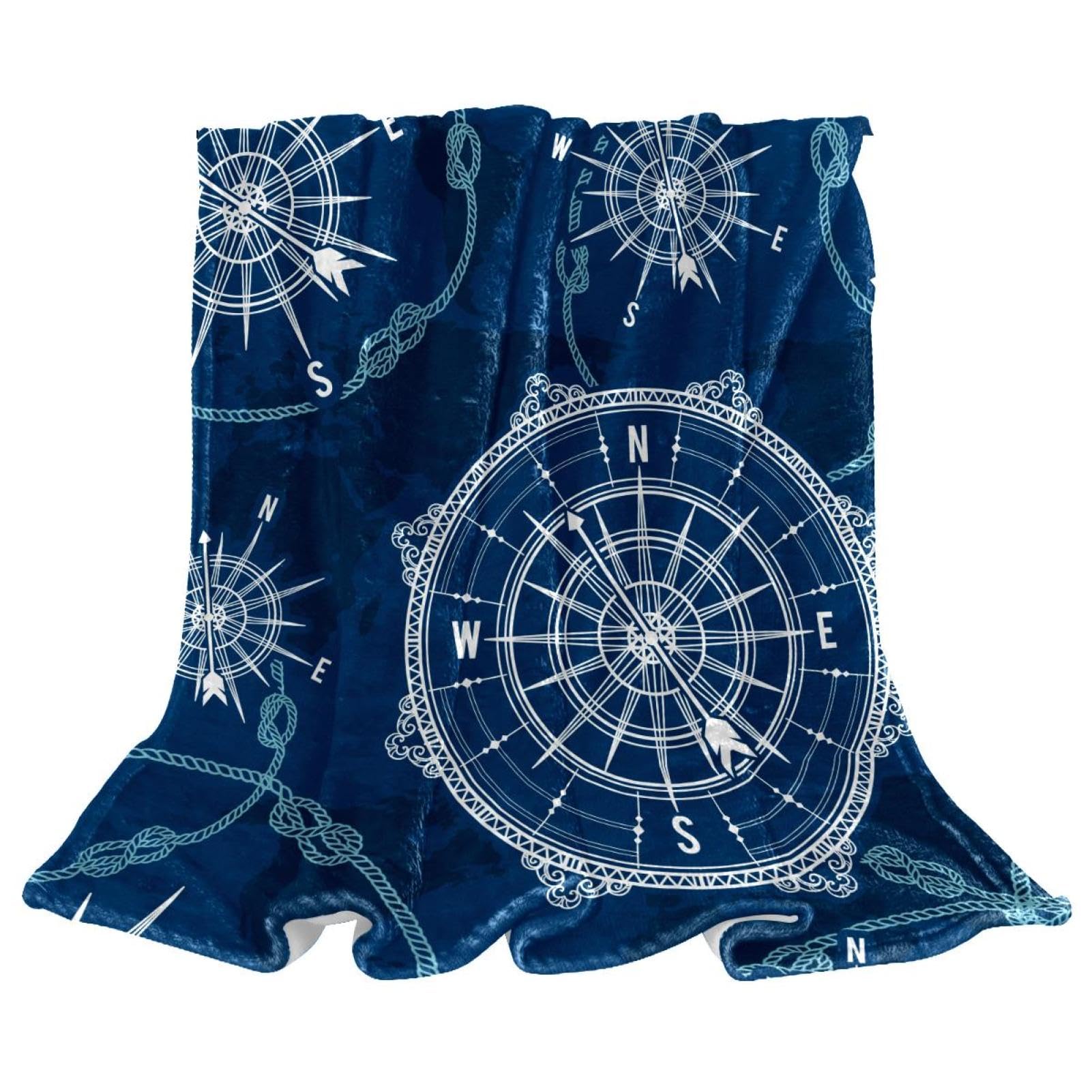 Plaid chaud boussole en polaire isolante et ultra moelleuse