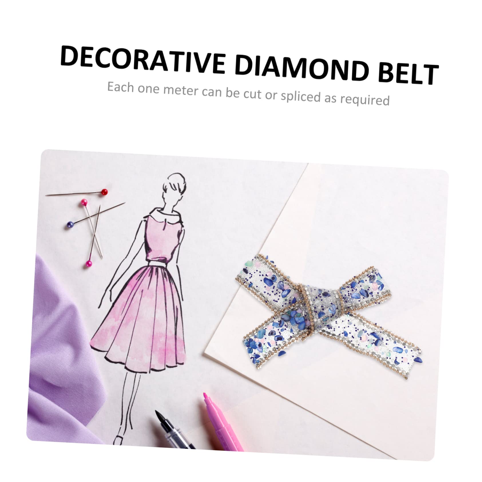 TEHAUX 5rollen Rhinestone Trim Für Kostüme Dekoration Cuttable Glitzerband Für Hochzeiten Kleider Taschen Schuhe -projekte Pro Goldenen Perlen