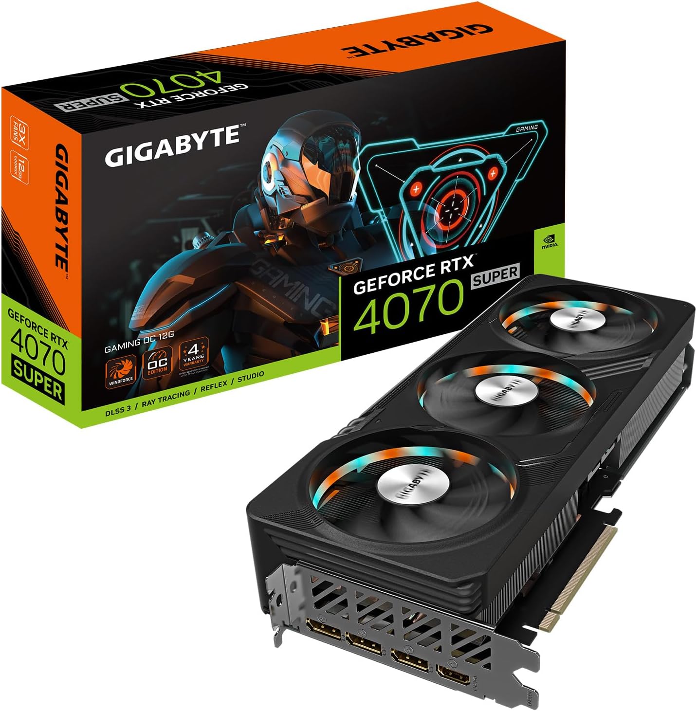 GeForce RTX 4070 Super Gaming OC 12G Graphics Card, 3X WINDFORCE Fans, 12GB 192-bit GDDR6X, GV-N407SGAMING OC-12GD Video Card