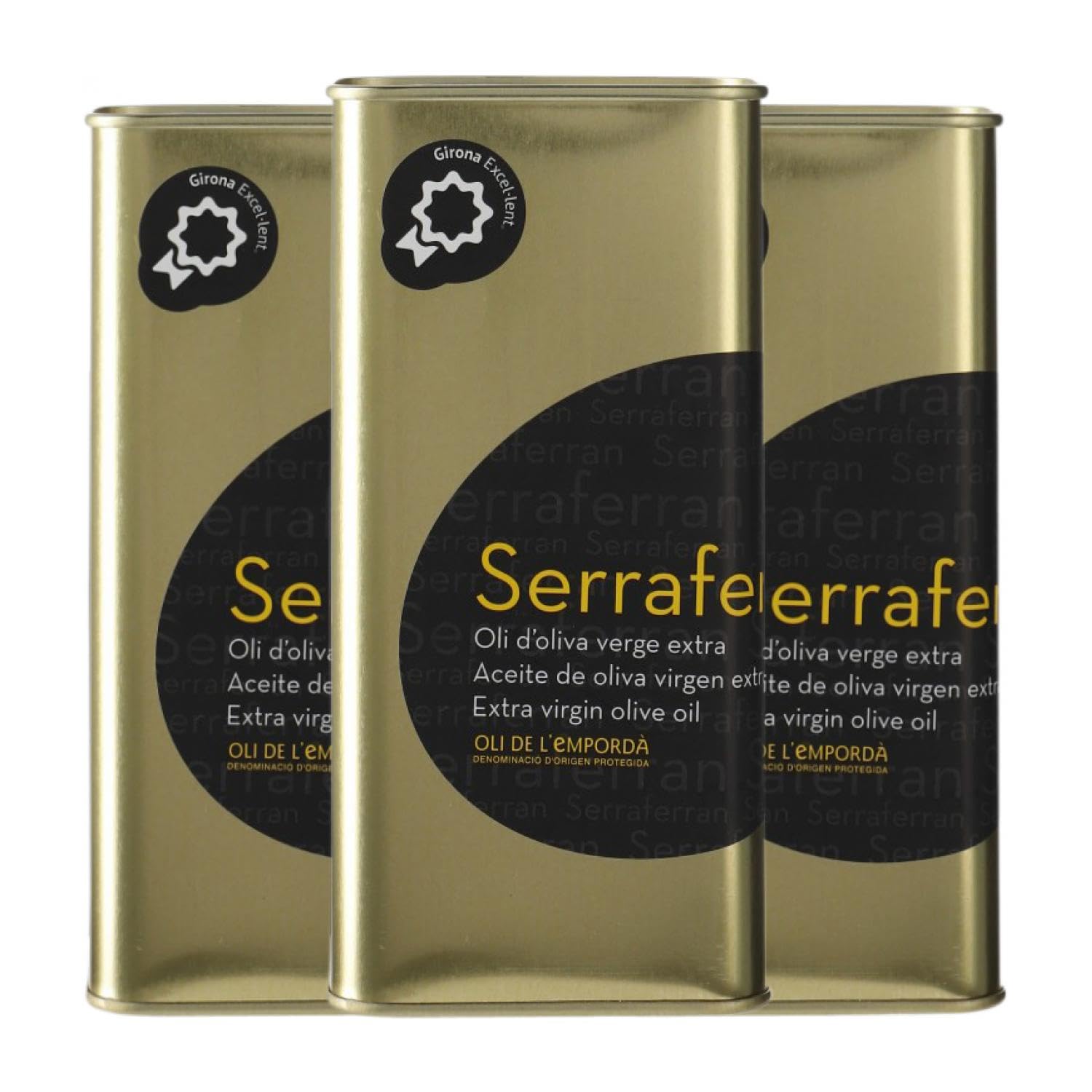 Aceite de Oliva Oli de Ventallo Serraferran Oli Virgen Arbequina y Argudell Lata Especial 50 cl (Caja de 3 Lata Especial de 50 cl)