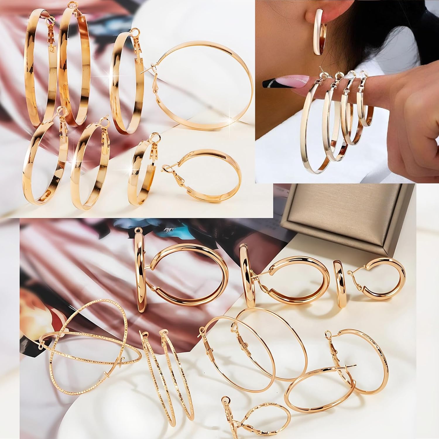 IXNEOP Gold Jewelry Sets for Women Fashion Costume Jewelry Gold Plated Necklace Anklet Bracelet Earrings Set - Image 9