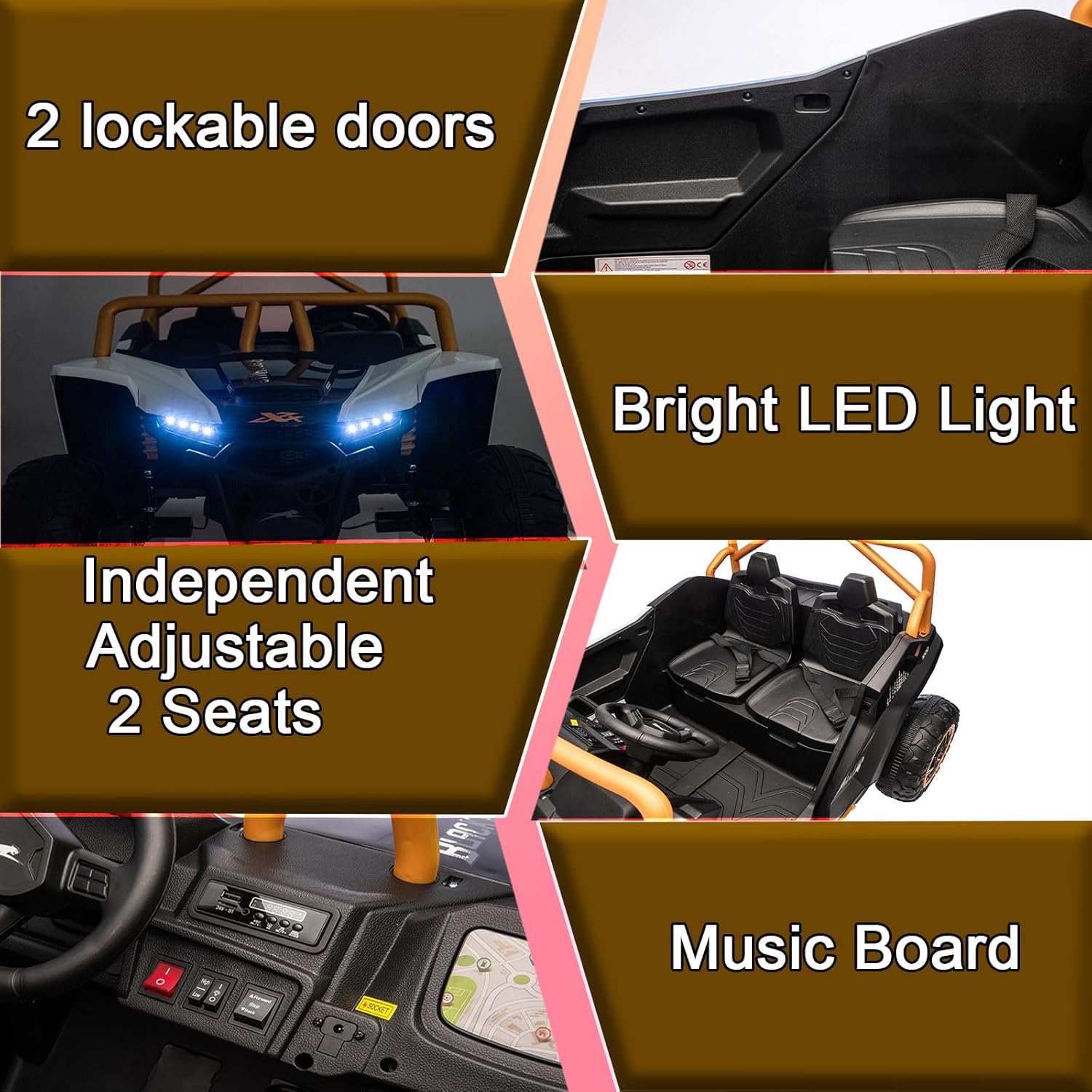24V 4WD Kids Electric Car XXXL, 2-Seater Licensed Arctic Cat Kids Ride on UTV with Parent Remote Control, Bluetooth Music, LED Lights for Boys & Girls