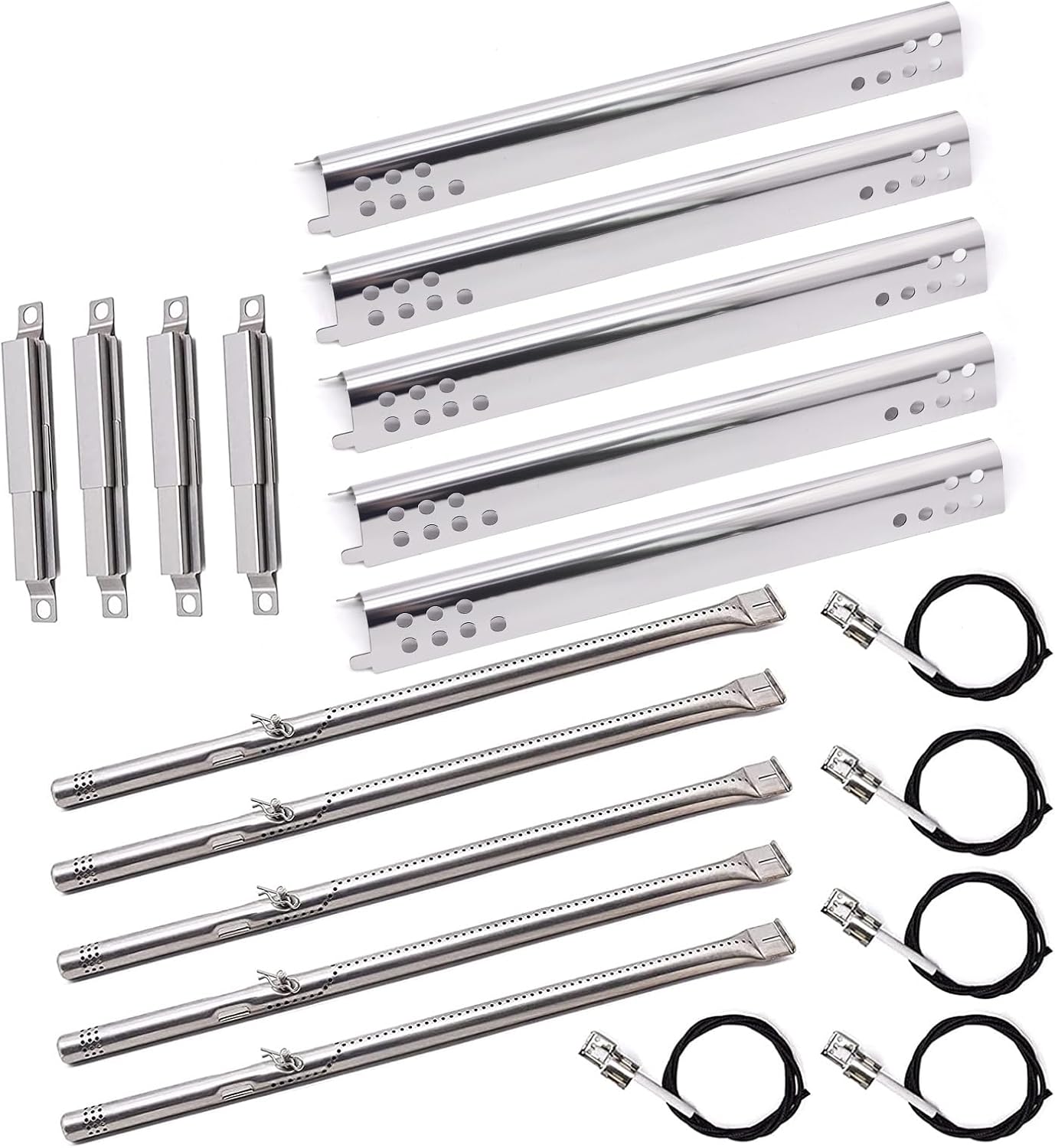 Criditpid Grill Replacement Parts for Charbroil Performance 5 Burner 463347518, 463347519, 4 Burner 463347017, 463342119, 463376017, 463377319. Heat Plates, Burners, Crossover Tubes and Ignitors.