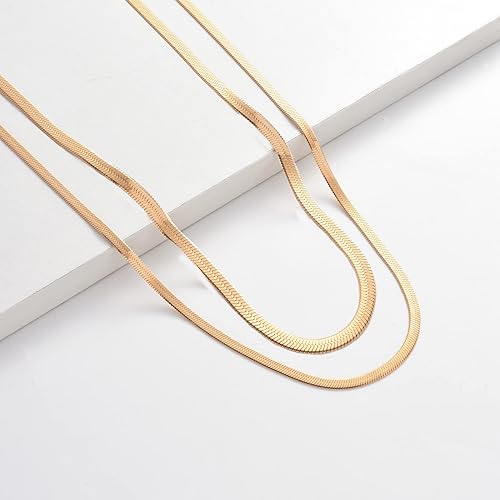 Miniatura 2 de YANODA Collar de espiga para mujer, collares de oro de 14 quilates para mujer, delicado collar de oro en capas para mujer, collar de cadena de