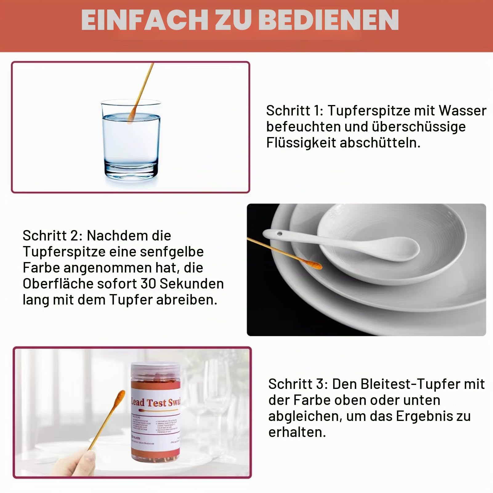 SYFUNLV Blei-Test-Kit mit 60 Zählungen Blei Testtupfer Einweg-Baumwolle Blei Farbe Test Kit zum Testen von Hausfarbe und Metall – einfach zu bedienen, schnelle Testergebnisse in 30 Sekunden