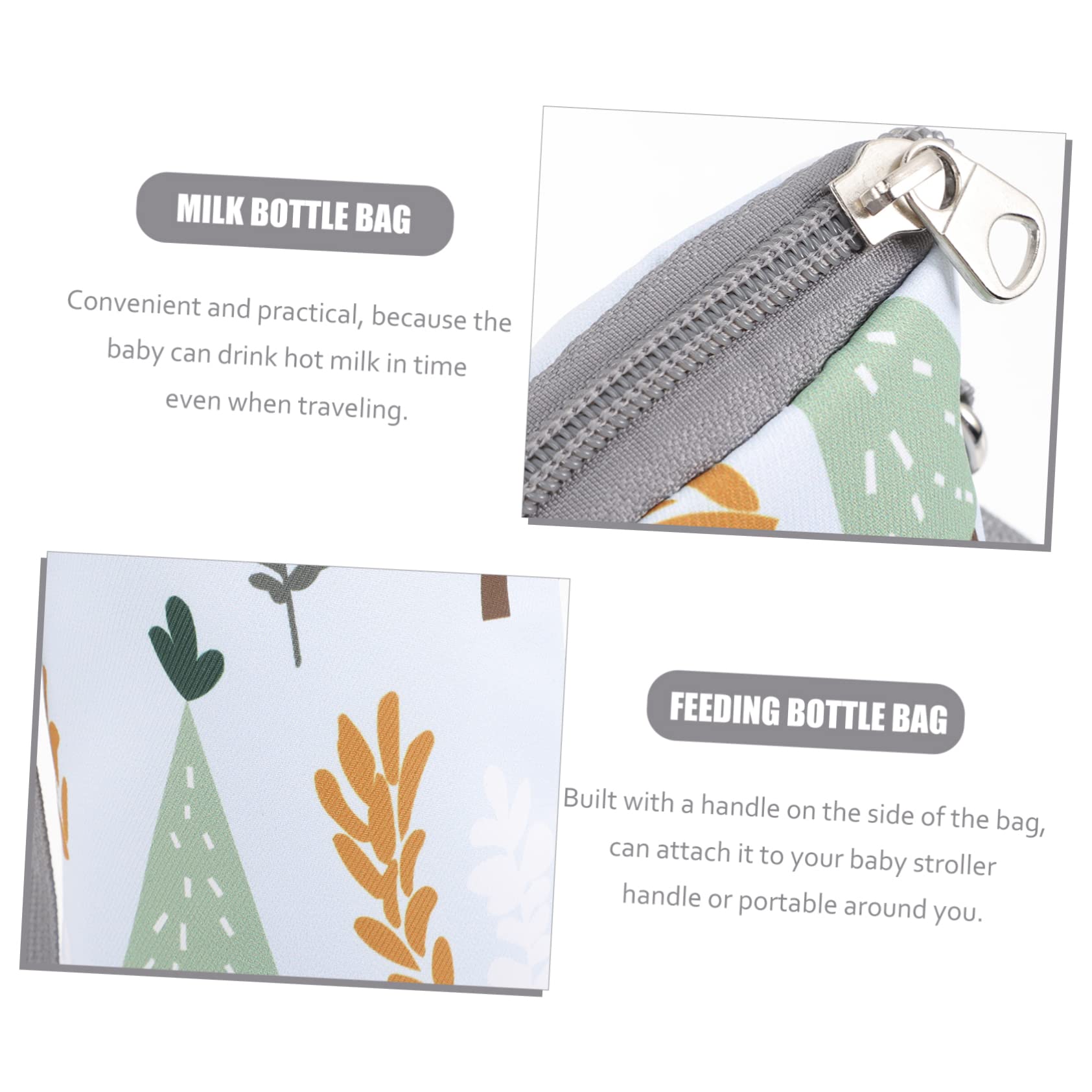 Toyvian 4pezzi Borsa Termica Per Biberon Isolata e Portatile Per Latte e Bevande Accessorio Pratico Per Passeggiate e Viaggi Design Con Manico e Chiusura Zip Per Facilità Uso