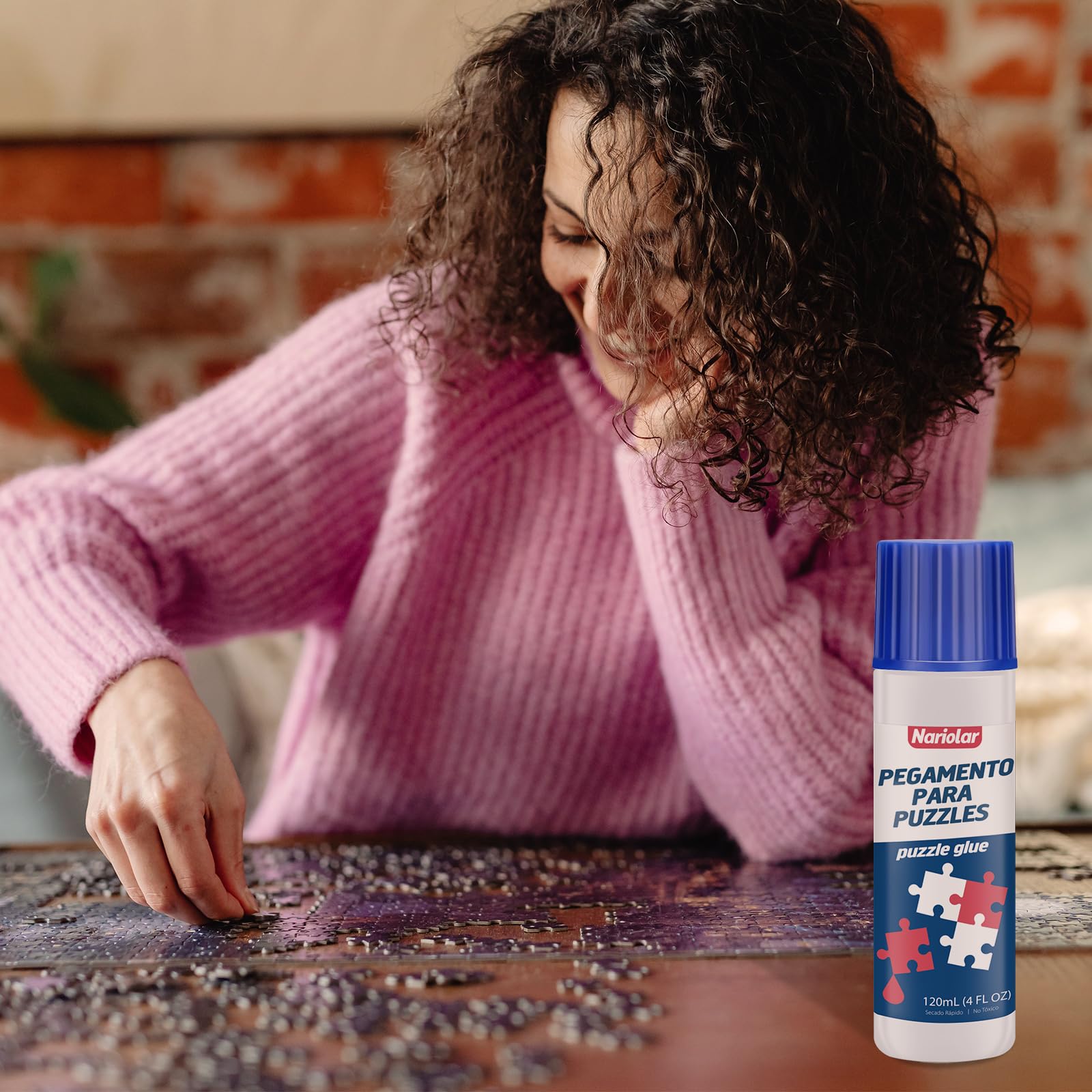 Nariolar Pegamento Puzzle, 2 * 120ml Pegamento para Rompecabezas, con Aplicador y Secado Rápido