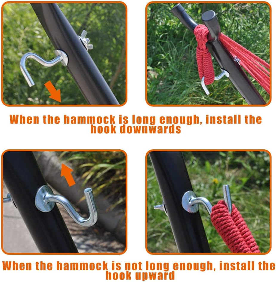 Vnewone Hammock with Stand 2 Person Heavy Duty Portable Hammock Stand with 9 FT Space Saving Steel Stand Portable Carrying Case Weather-Resistant Finish for Patio Backyard Garden (No Hammock)