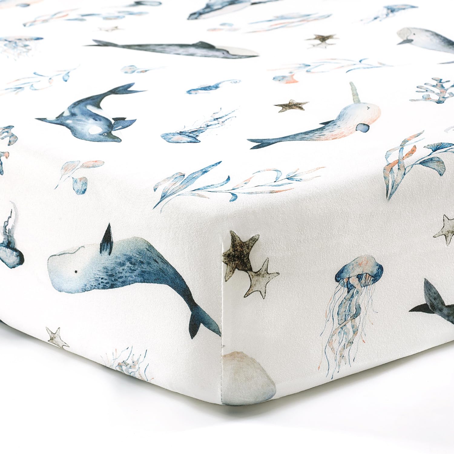 GRSSDER Stretch Ultra Soft Jersey Knit Fitted Crib Sheets Set 2 Pack, Universal Fit All Standard Crib Mattress Pads Safe and Snug, Crib Fitted Sheet with Deep Pocket, Original Design for Baby Boy - Image 7