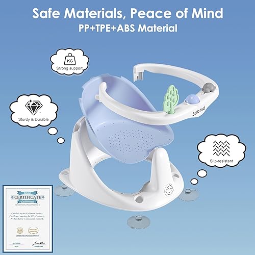 Miniatura 2 de Asiento de baño para bebés de 6 a 18 meses, asiento de bañera de seguridad para niños pequeños, asiento de baño para bebés con cojín suave