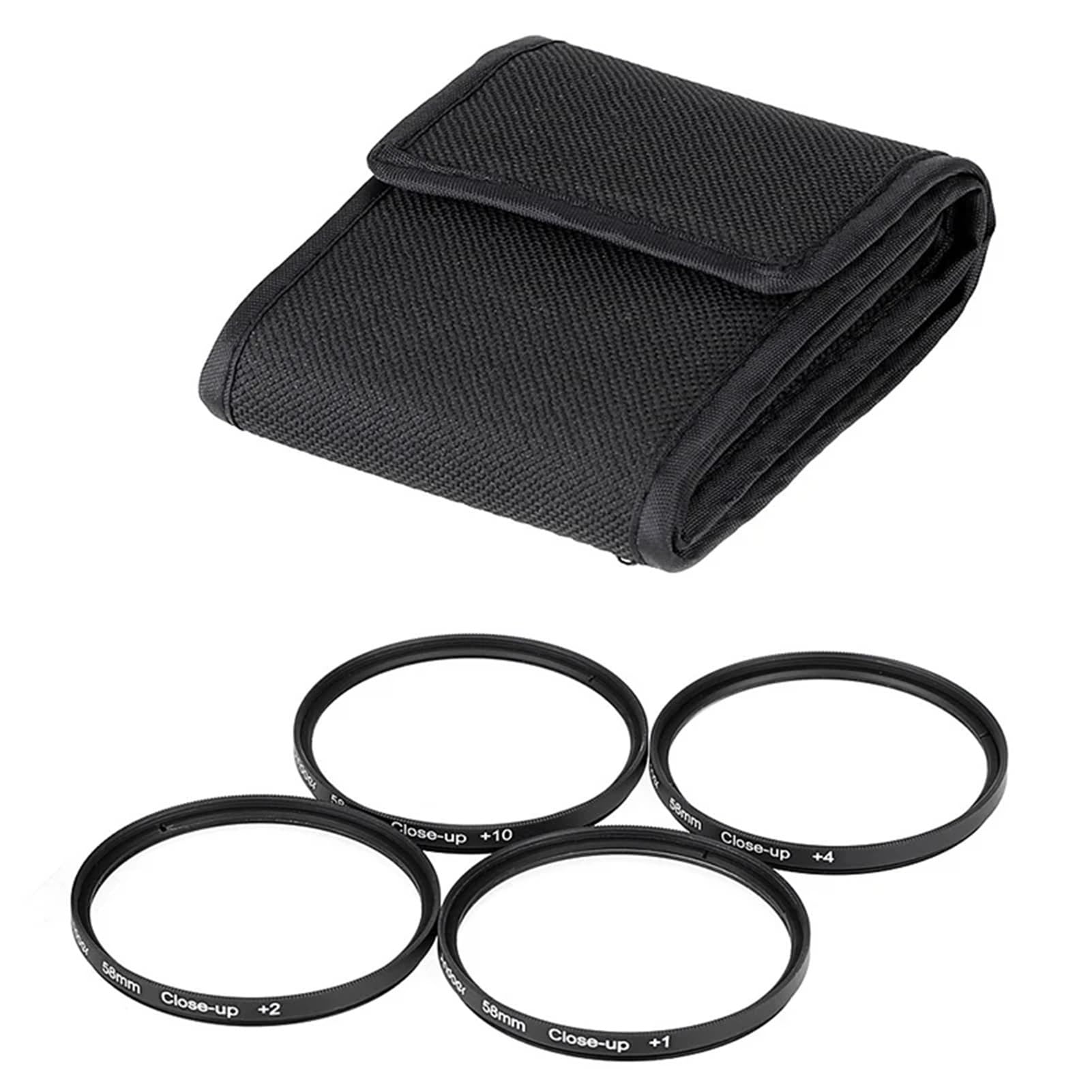Nahlinsen-Set – 4 Dioptrien-Makrofilter (+1, +2, +4, +10) mit Nylontasche für Fotografie-Enthusiasten (82 mm)