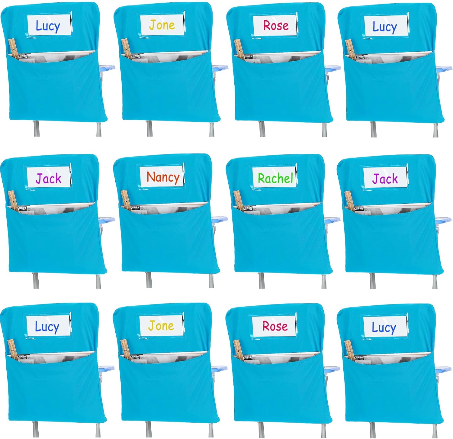 Lot De 24 Poches De Chaise Pour Salle De Classe, 42,4 X 23,6