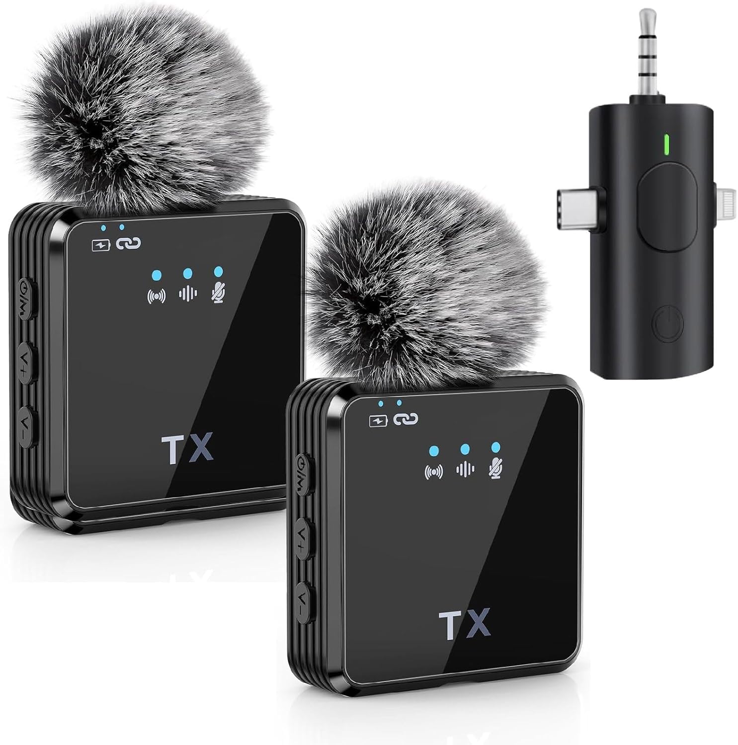MAYBESTA 3 in 1 Wireless Microphone, Noise Cancellation Wireless Mic for Youtubers, Video Recording, Facebook, Compatible ...