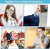 Vista 4 de Cartera para teléfono celular, tarjetero de cuero, se pega en la parte posterior del teléfono y la parte posterior del teléfono, funda para tarjetas