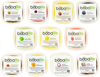 Bobalife Cherry Popping Boba Pearls 600g – Fruit Juice Filled Bubble Tea Pearls, Boba Topping for Drinks, Desserts, Cocktails & Slush – Vegan & Gluten Free