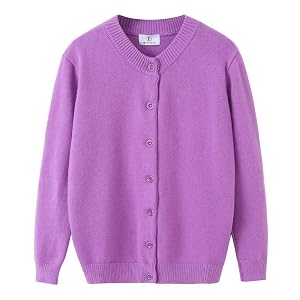Women Thick Button Down Cardigan Sweaters Crew Neck Medium Weight Long Sleeve