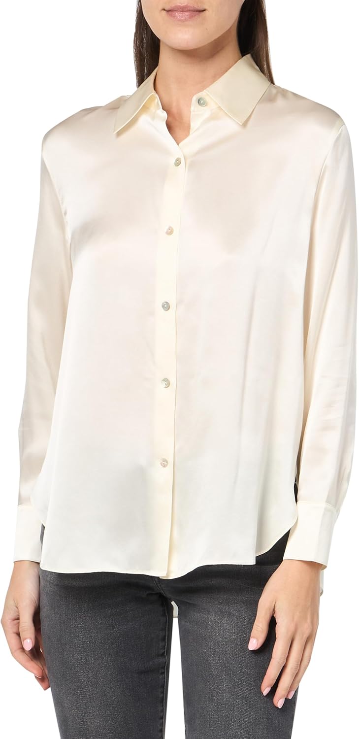 Club Monaco Womens Women's Silk Charmeuse Button Down Shirt