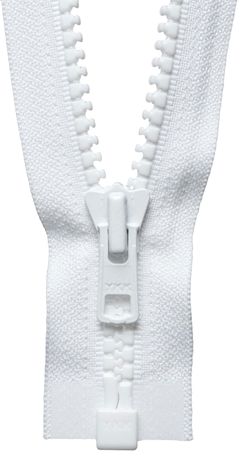 YKK Open Ended Zip, 46 cm Length, No. 501 White