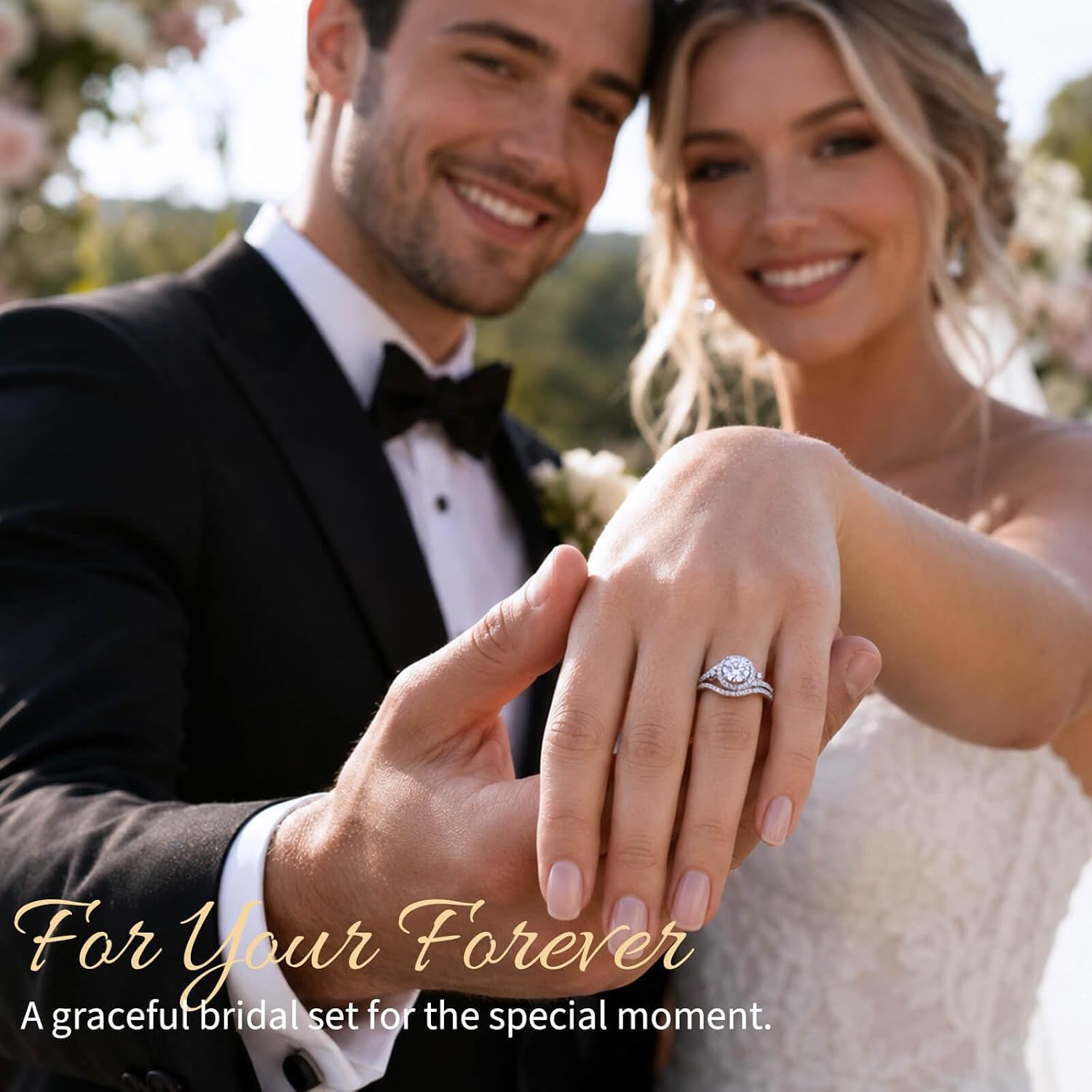WES 1CT Infinite Moissanite Bridal Ring Set - 925 Sterling Silver D Color VVS1 Clarity Twisted Stackable Round Moissanite Engagement Ring for Women Mom，Size 5-11