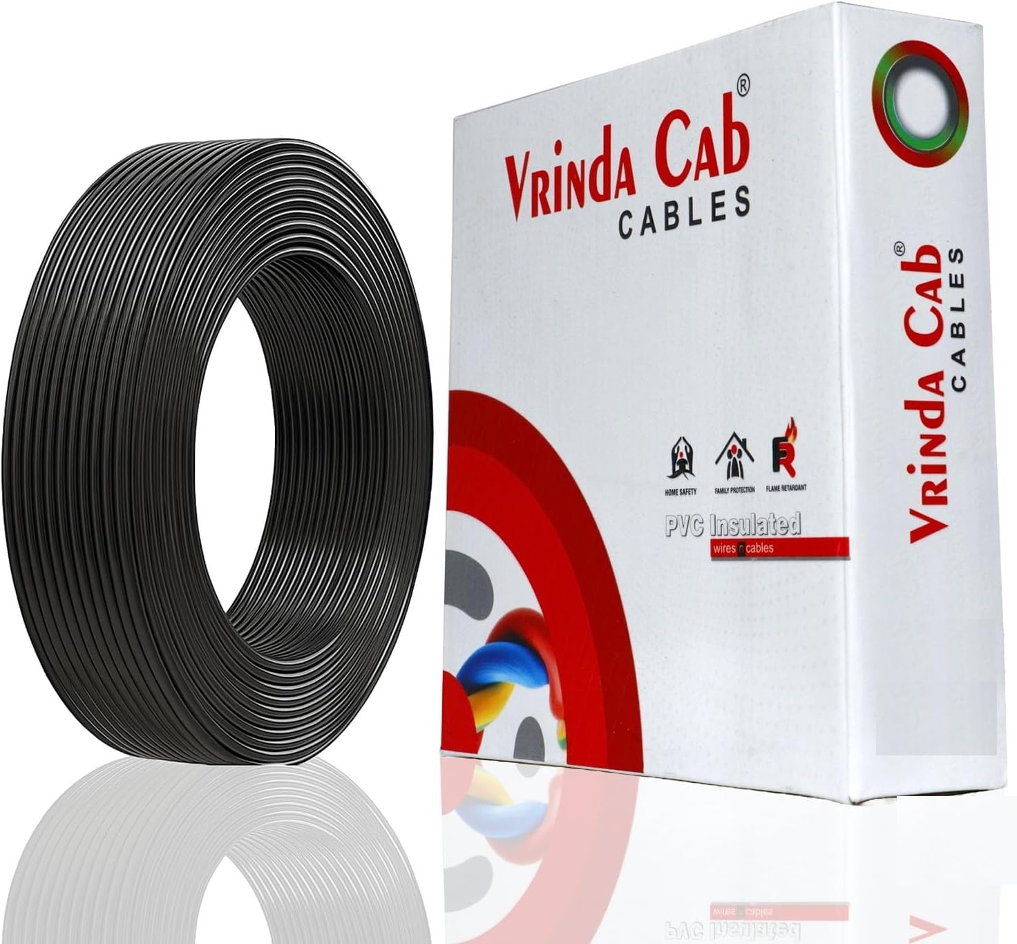 Black 2.5 Sq Mm CCA Electrical Wire | 50 Meter Single Core PVC Insulated Cable | Heavy Duty Wiring for Home & Commercial Use