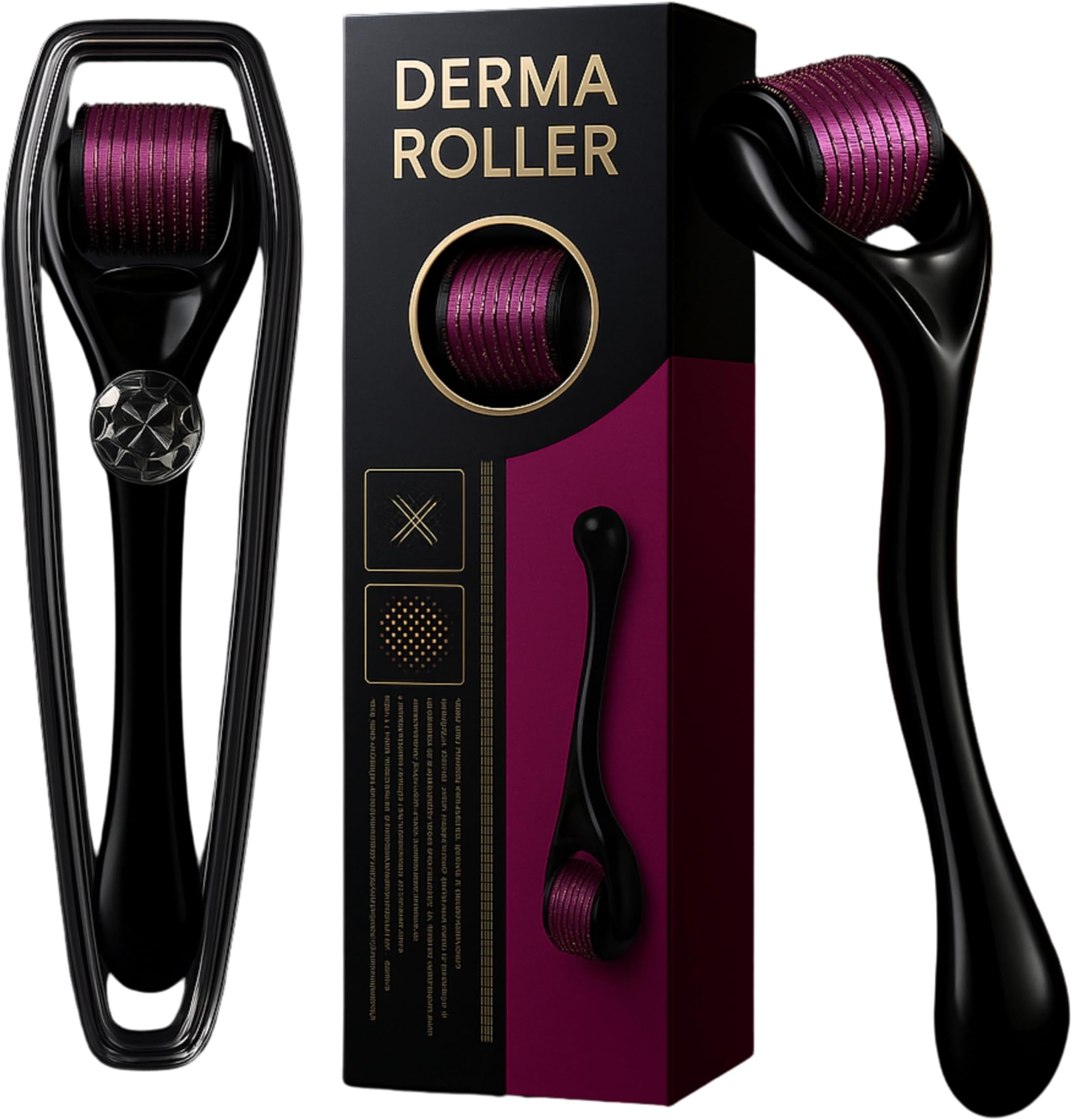 Derma Roller, 540 Titanium Microneedling Beard Growth Roller for Hair Growth Men and Women, Stimulate Beard and Hair Growth Roller for Stimulate Hair Growth, Facial Skin Care (Needle Size 1mm)