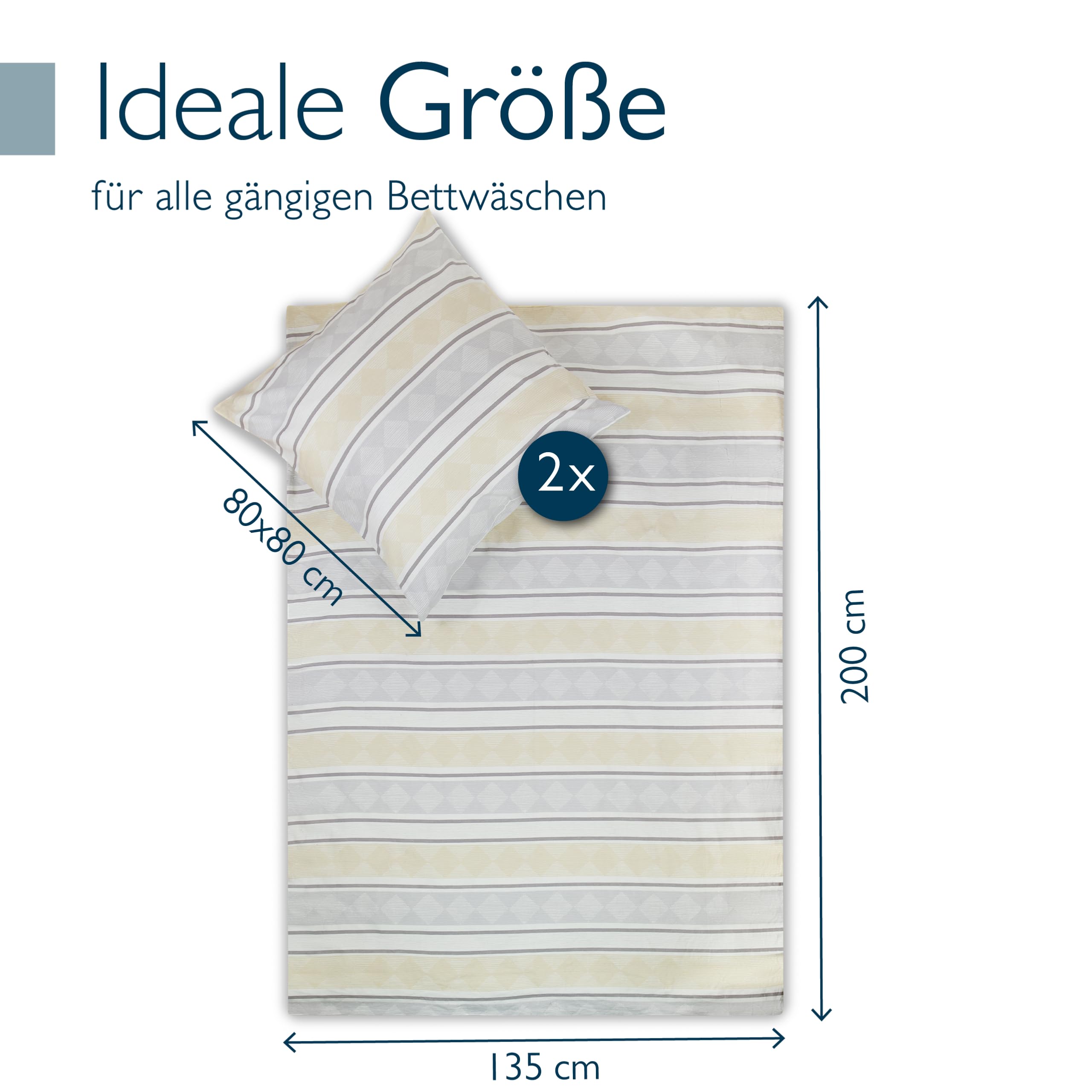 Beautissu Biber Bettwäsche 4teilig 100% Baumwolle Flanell Winterbettwäsche | 135x200cm Beige warme Feinbiber 2X Bettbezug & 2X Kissenbezug 80x80cm Biberbettwäsche Bettwäsche-Sets warm Winter Set Viola