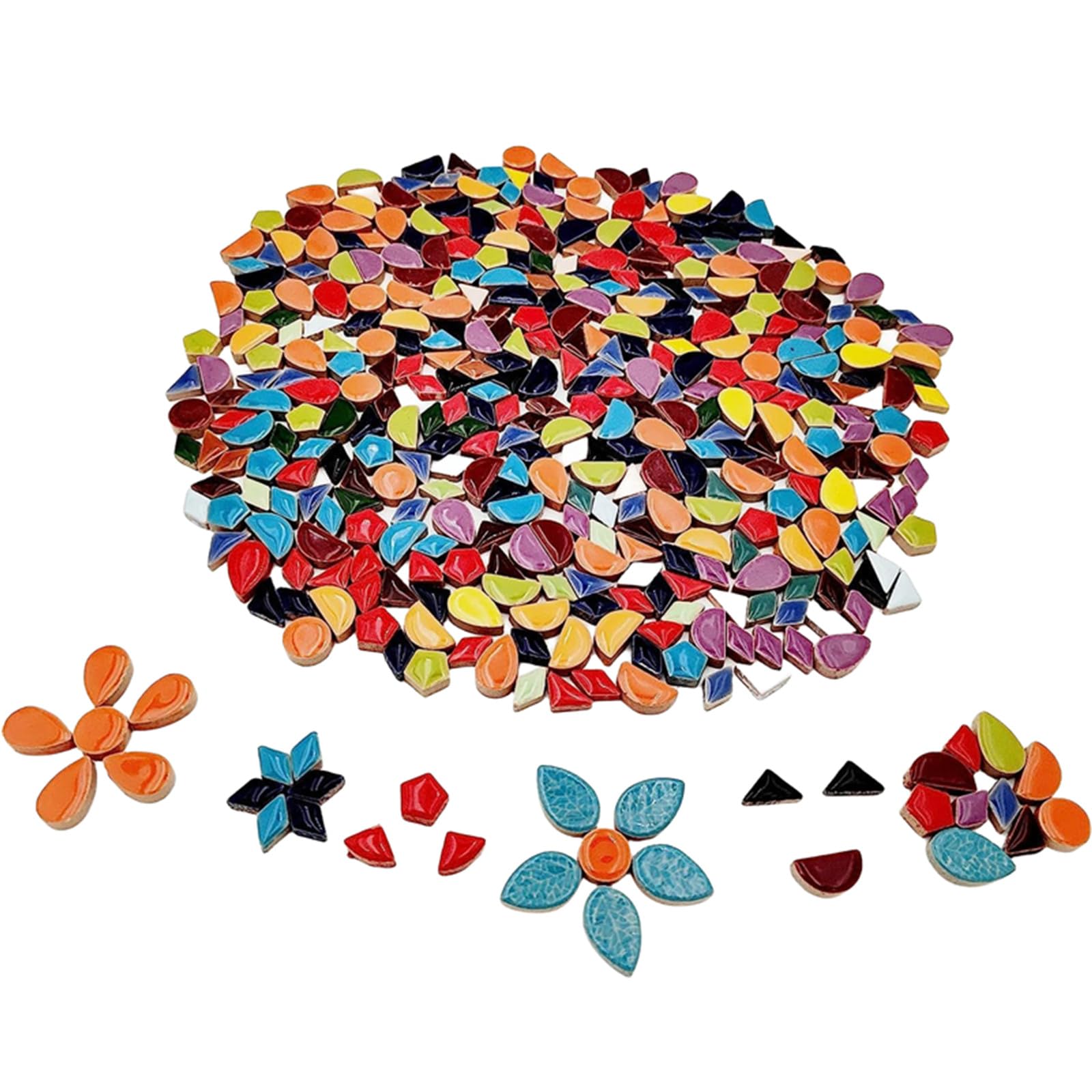 1.1lb Flower Mosaic Tiles Bulk – Iridescent Ceramic Pieces For Crafts & Decor - View #6