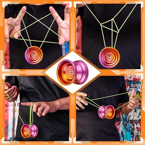 Miniatura 3 de FETESNICE Yoyo Yoyo profesional de metal para niños y adultos, yoyos que no responden para jugadores de Yoyo intermedios avanzados, Yo Yo de