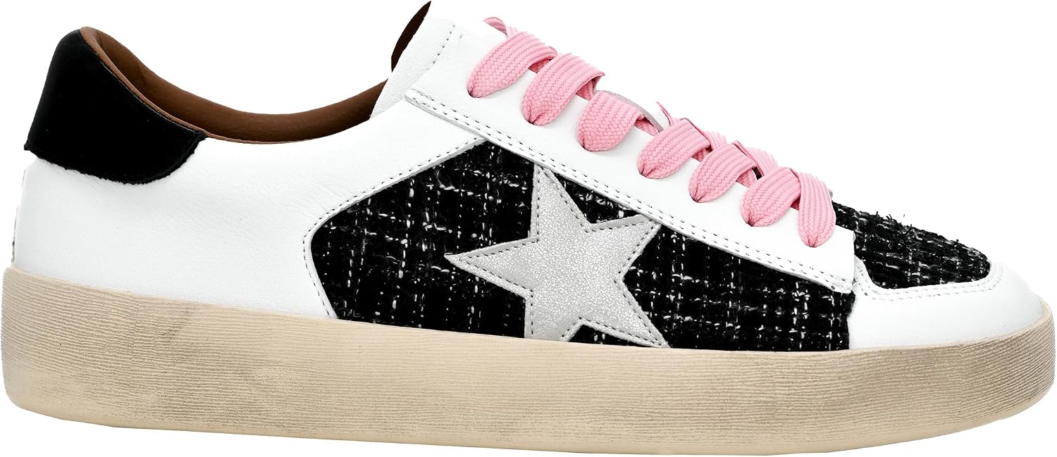 Corkys Footwear Hey Girl Womens Another Round Fashion Sneakers - Featuring a Star Patch and Studs On The Side, Lace-up Detail, and A Cushioned Footbed for All-Day Wear