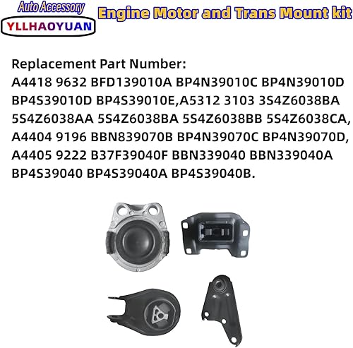 Miniatura 68 de Juego de 3 piezas de montaje de motor compatible con 2006 2007 2008 2009 Fo-rd Fusion 2.3L/3.0L Mercury Milan A5473 A5381 A5474