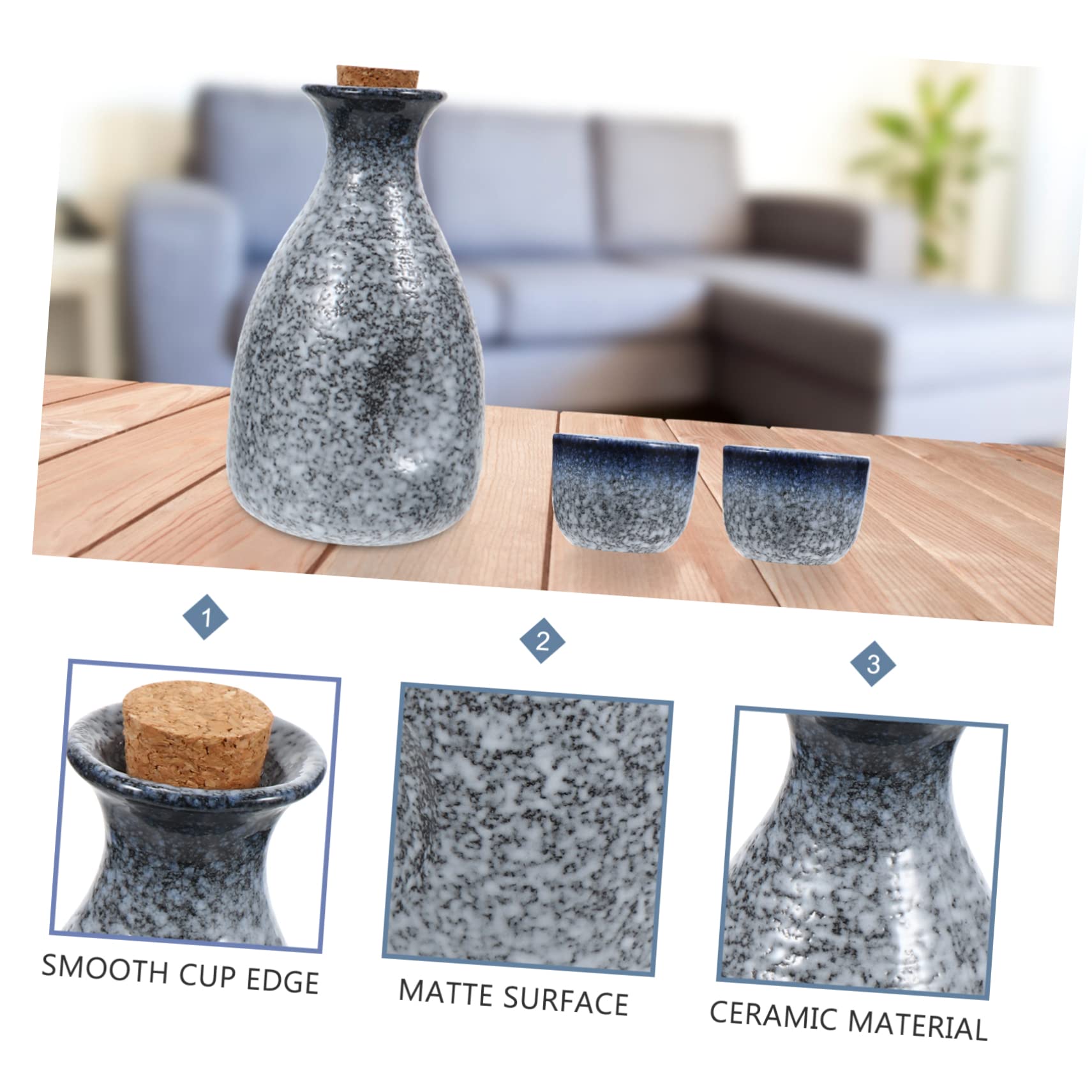 Mobestech Juego de Tazas y Tetera de Sake Estilo Japonés en Cerámica