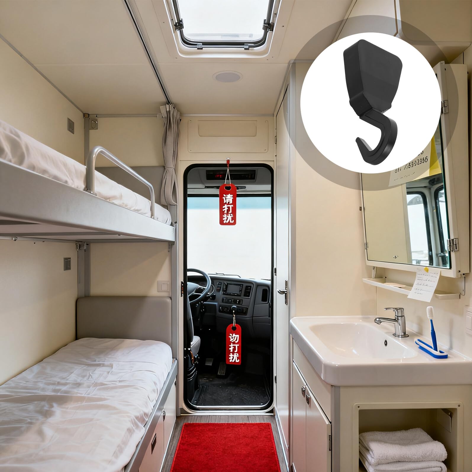 Gancio per Rete Bagagliaio Auto 100pezzi in Plastica Nero per Accessori Auto e Organizzazione del Trasporto