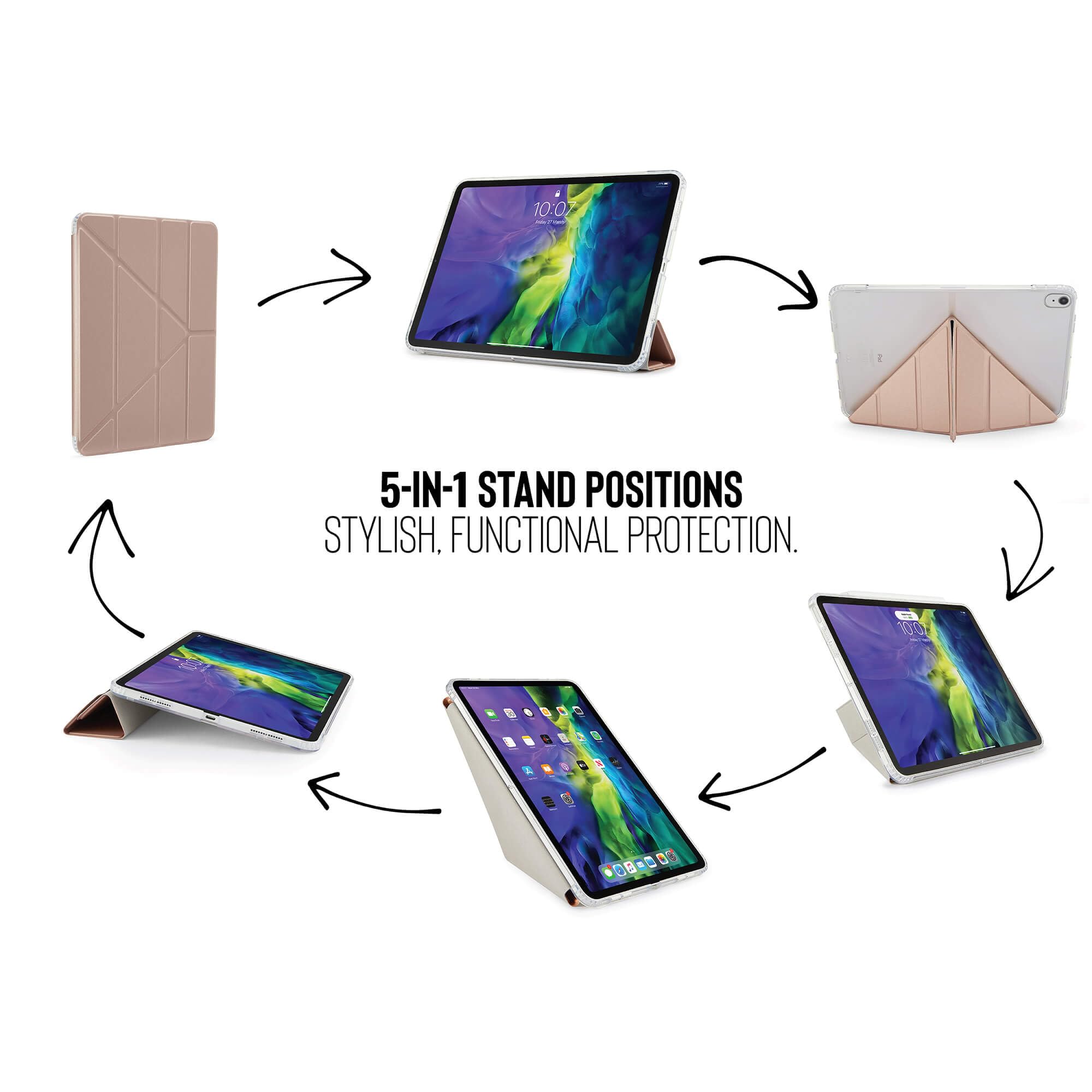 Pipetto Origami No1 27,7 cm [10.9] Custodia a libro Rose Gold (Pipetto iPad Air 10.9 Metallic Origam)